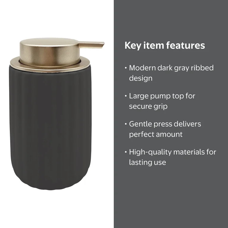 Beautiful By Drew Barrymore Modern Lotion Pump - Dark Gray | Walmart (US)