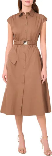 Halogen® Asymmetric Belted Midi Shirtdress | Nordstrom | Nordstrom