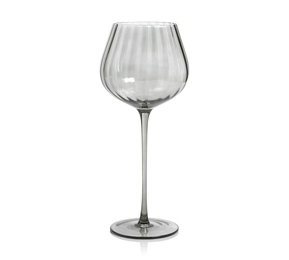 Open Box:Morgan Optic Handcrafted White Wine Glasses, Set of 4 - Gray | Pottery Barn (US)