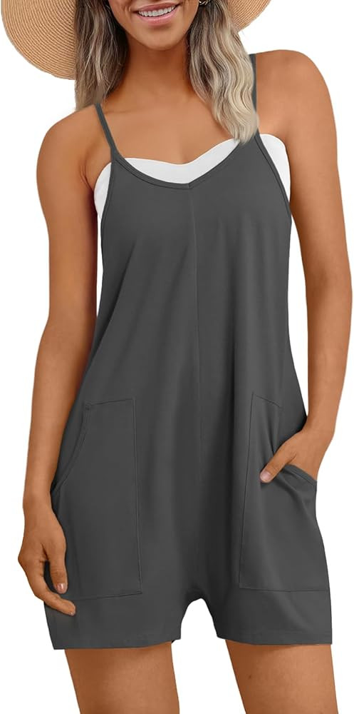 AUTOMET Womens Rompers Jumpsuits Summer Vacation Beach Outfits 2026 Shorts Overalls Jumpers Loose... | Amazon (US)