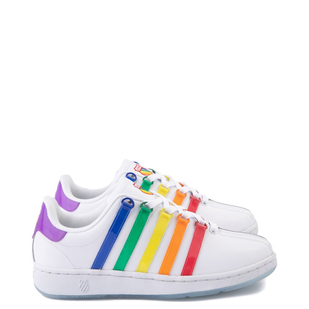 Womens K-Swiss x NOH8 Classic VN Pride Athletic Shoe - White / Rainbow | Journeys