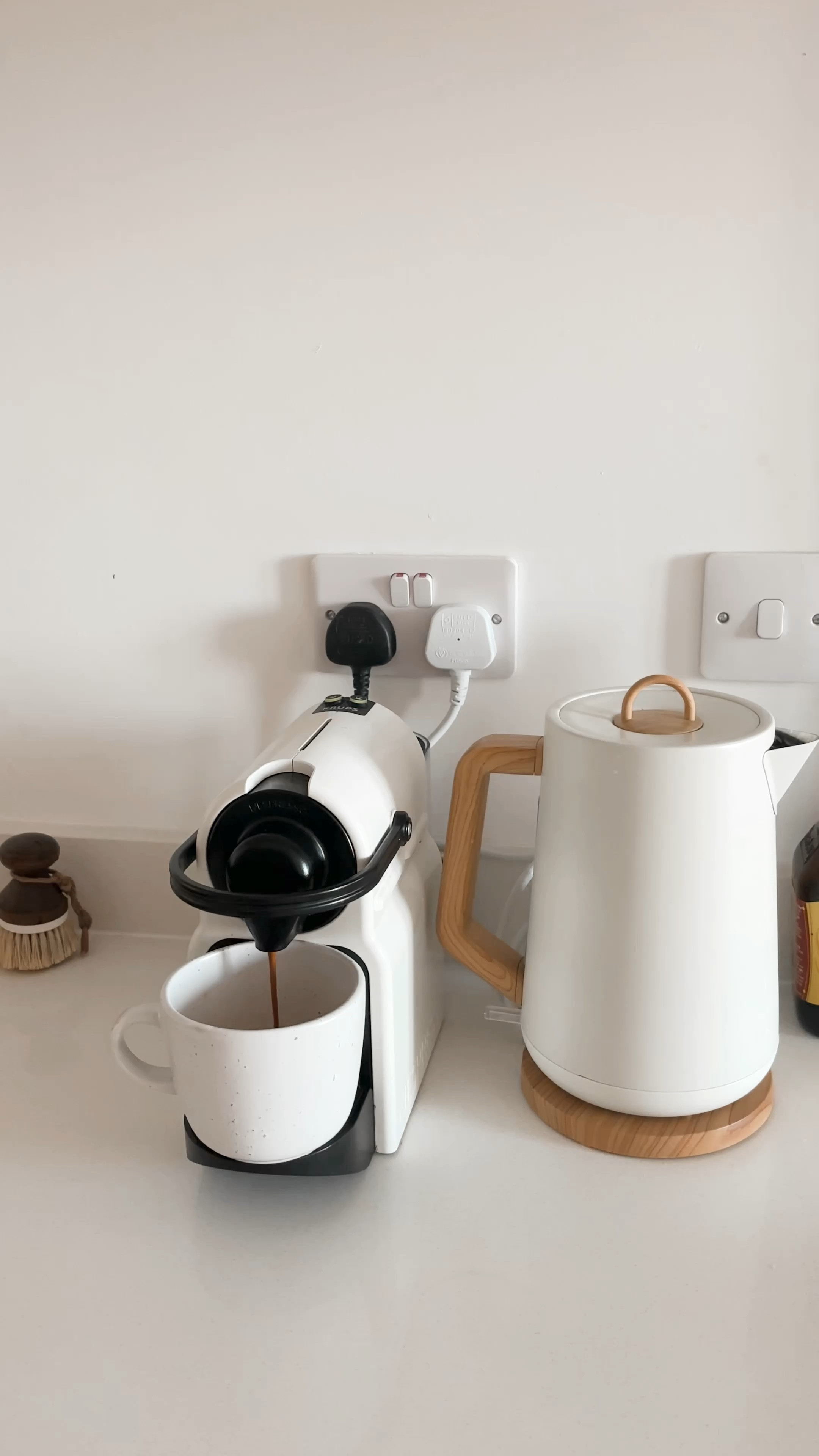 Kitchen kettle coffee machine nespresso white black wood stone beige cream

#LTKhome