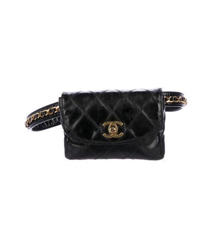 Chanel Vintage Quilted Belt Bag Black Chanel Vintage Quilted Belt Bag | The RealReal
