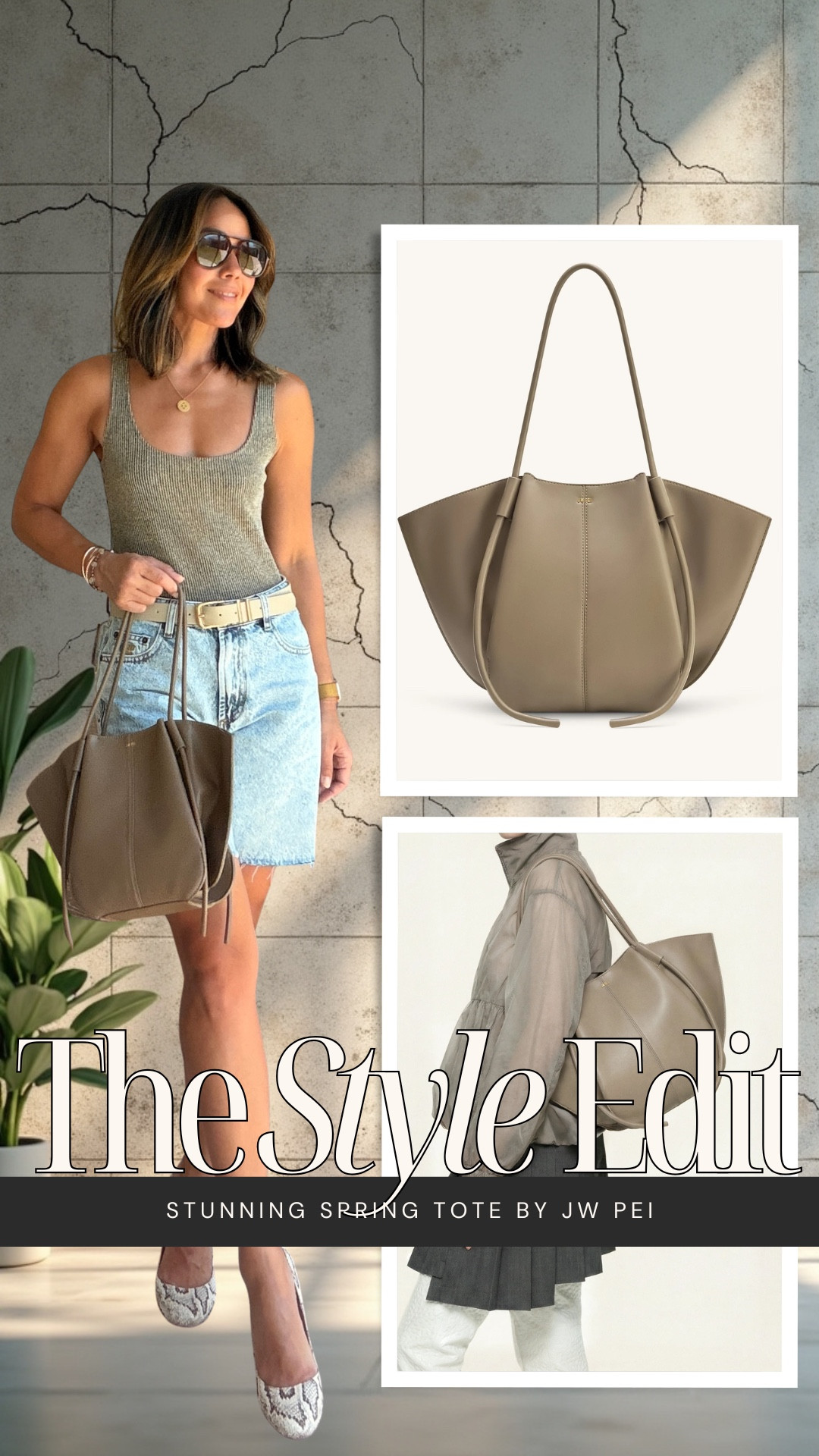 Loved by the likes of Gigi Hadid, Hailey Bieber, Millie Bobby Brown, and Irina Shayk—JW PEI has built a following for its sharp, modern take on everyday bags.

A Los Angeles–based label grounded in vegan materials and a more conscious approach to design, with a point of view that feels current without chasing trends.

The Nala Wide Tote in taupe carries that same language—structured, composed, and quietly refined. It completes the look with a sense of precision and polish, whether styled with tailoring or something more relaxed. ✨



#LTKWorkwear #LTKgrwm #LTKootd