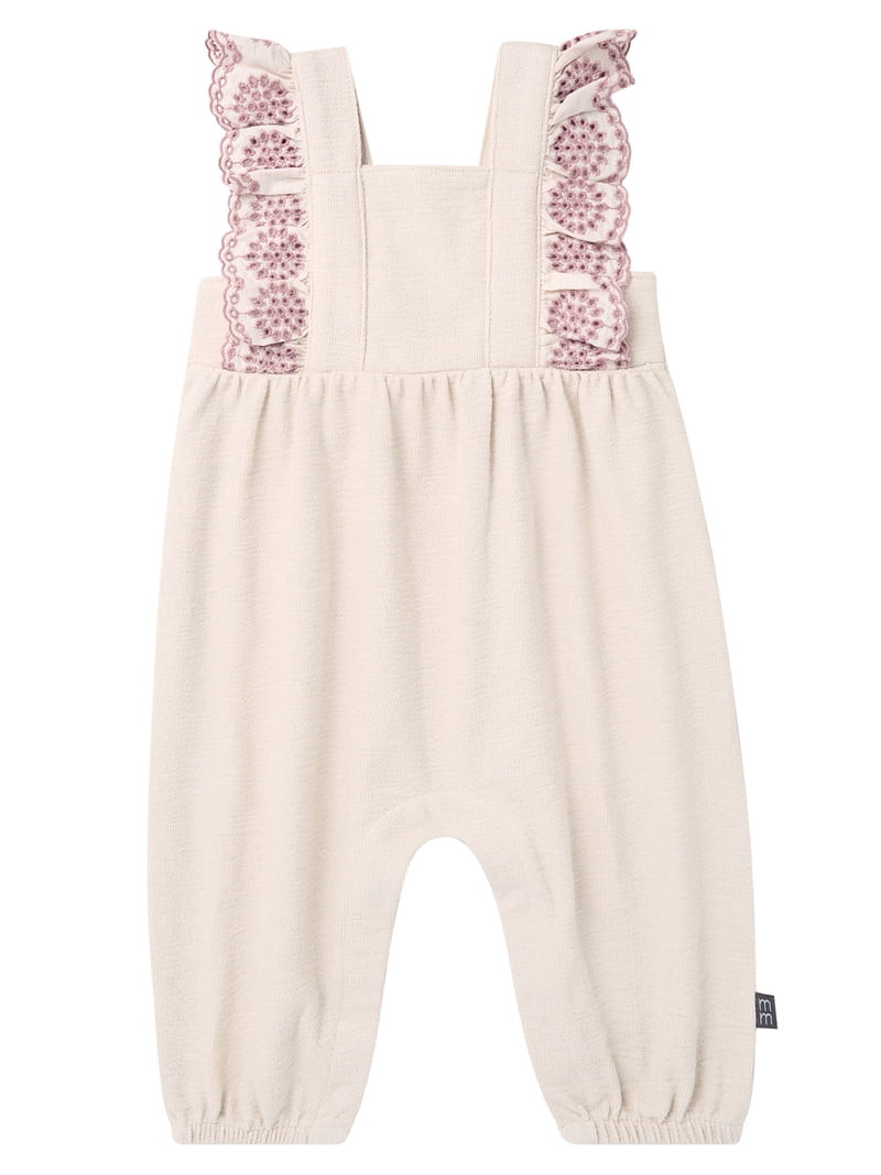 Modern Moments by Gerber baby Girl Long Leg Romper with Ruffle Detail, Sizes 0/3 Months - 24 Mont... | Walmart (US)