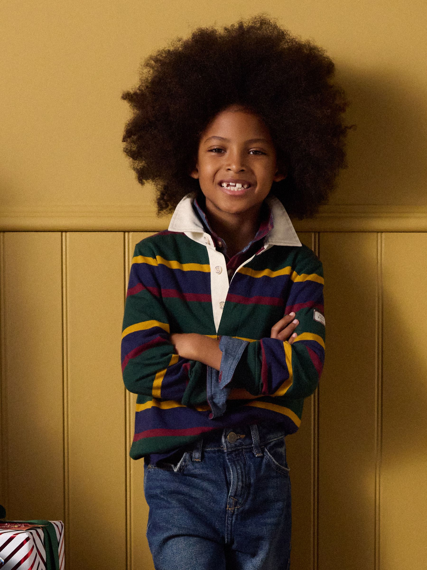 Boys' Rugby Club Multi Stripe Long Sleeve Shirt | Joules | Joules