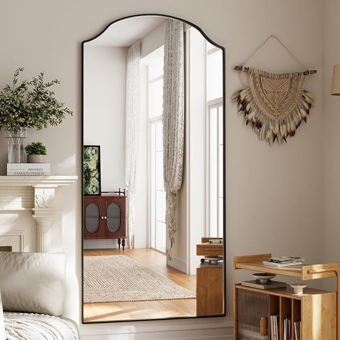 VooBang Triple-Arched Mirror Full Length, 71" x 32" Floor Mirror with Stand, Matte Aluminum Alloy... | Amazon (US)