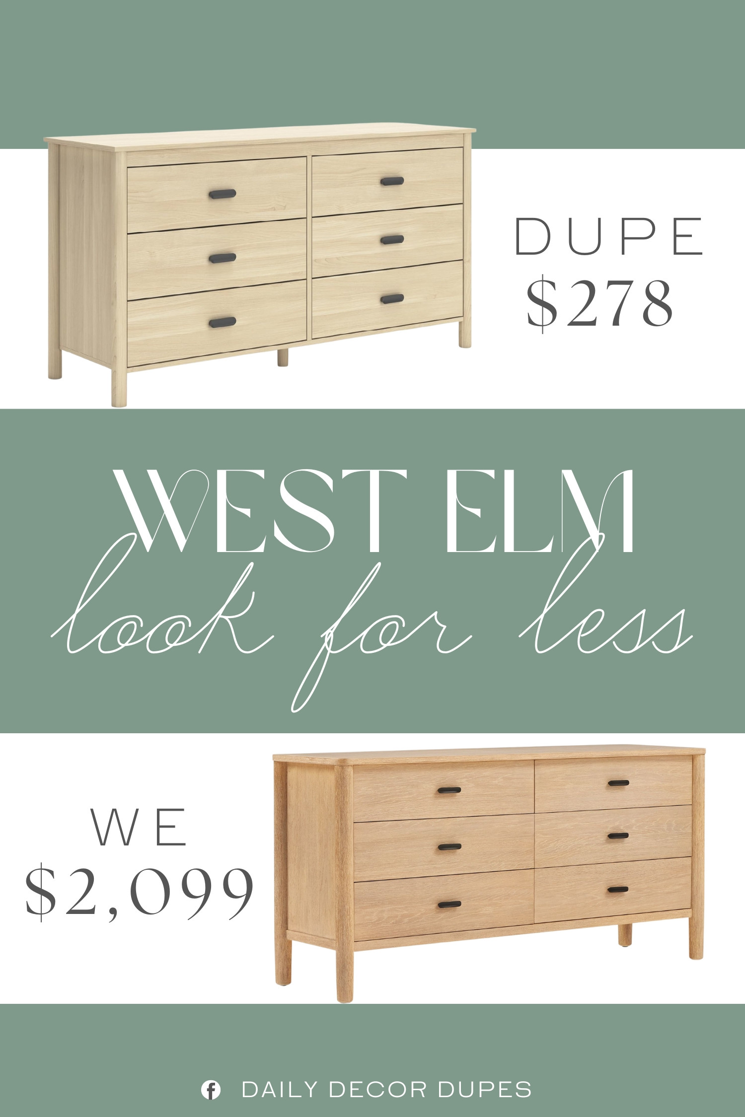 Inspired by West Elm 6-Drawer Dresser. Modern Farmhouse Dresser. Contemporary Wood Dresser. Natural Wood Dresser. Solid Wood Dresser. 6-Drawer Dresser. Bedroom Storage Dresser. Rustic Wood Dresser. Natural 6-Drawer Dresser. 

Home more affordable option find copy cat similar look for less budget friendly affordable cheap cheaper beautiful pretty. Clearance sale coupon code discount code promo code luxury lookalike look a like Inspo inspiration inspired by idea ideas Love like these? I share multiple every day in my FB group.
#westelminspired #drawerdresser #bedroomstorage #wooddresser #modernfamrhouse #storagesolution #furniturefinds #bedroominspo 

 #LTKHome