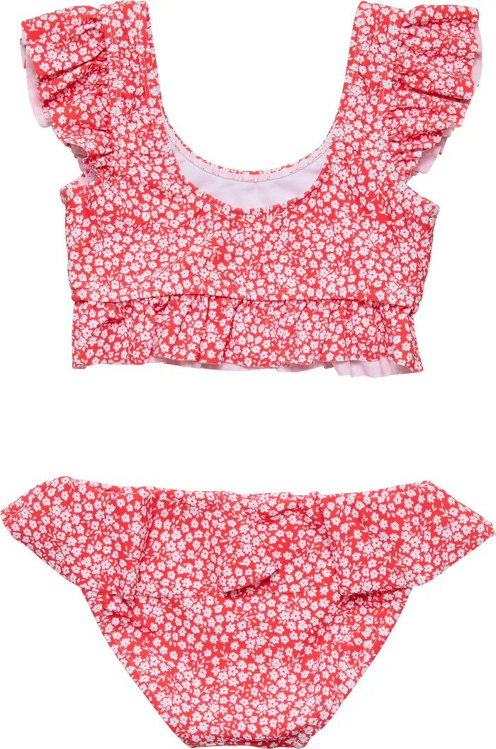 Ditsy Bloom Crop Two-Piece Swimsuit | Nordstrom