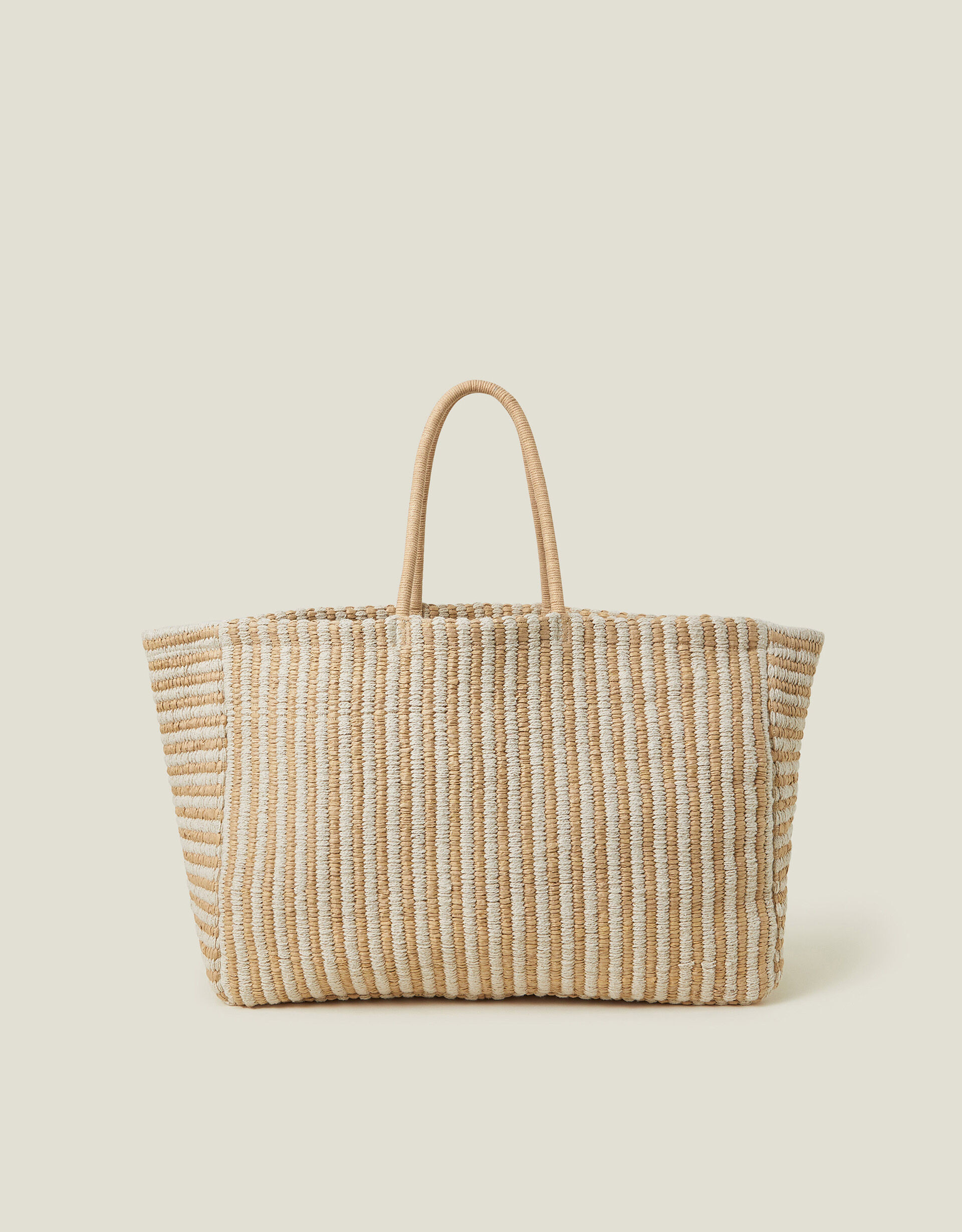 Large Woven Stripe Tote Bag | Accessorize (Global)