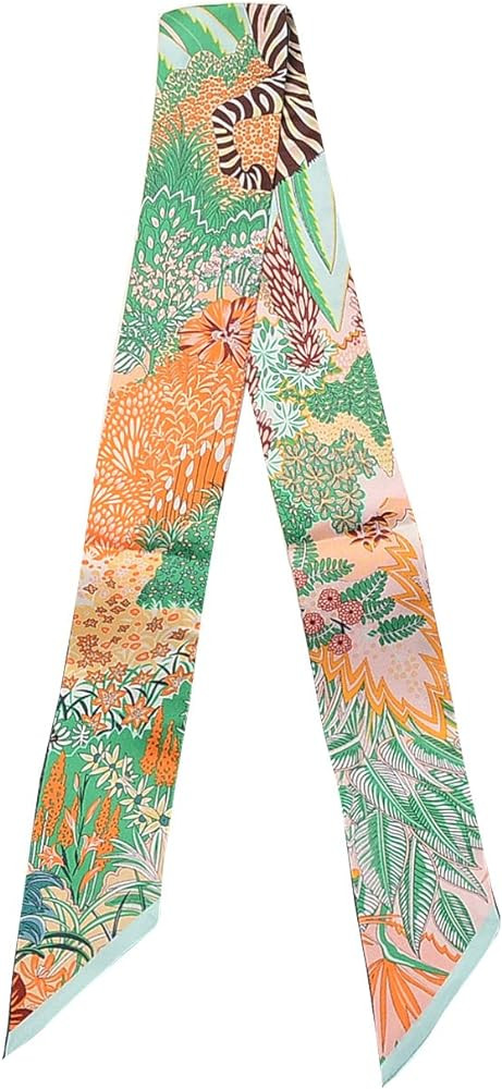 JERLA 100% Mulberry silk Scarf Head Hair Ribbon Handbag Handle wrap Tie Bundle Scarf Neckerchief ... | Amazon (US)