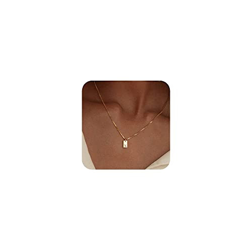 Initial Necklaces for Women 14K Gold Plated Letter Necklace Dainty Name Pendant Necklace Personalized Christmas Gifts for Women Trendy Gold Jewelry | Amazon (US)