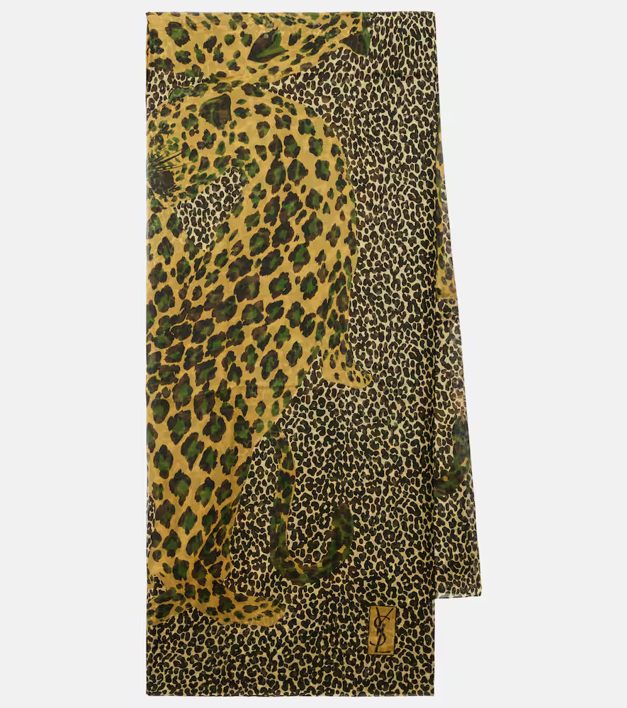 Saint Laurent Leopard-print silk scarf | Mytheresa (US/CA)