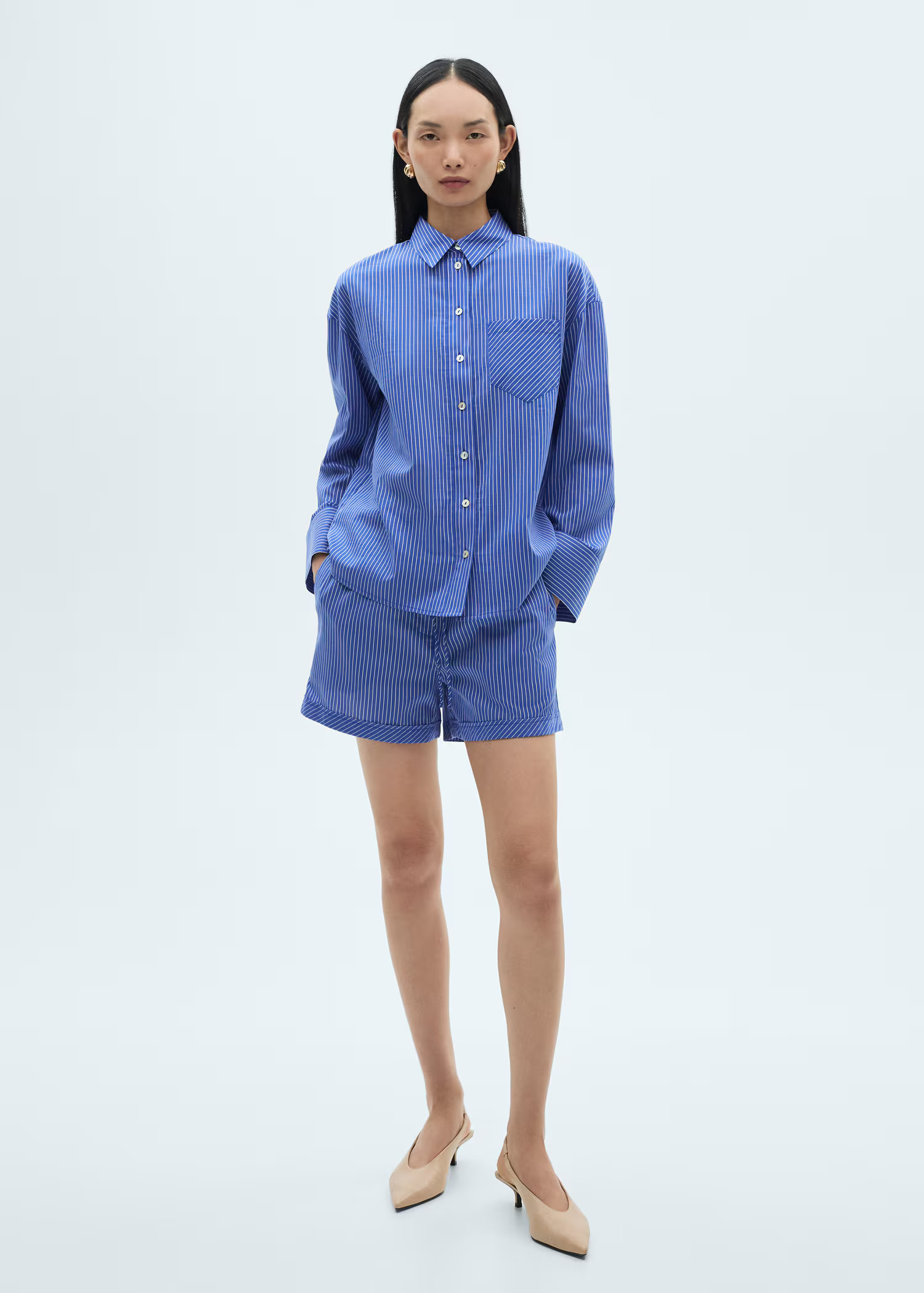 Gestreiftes Hemd aus Baumwollgemisch - Damen | MANGO Deutschland | Mango EU