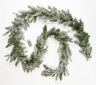 As Is Home Reflections 9' Flocked FairyLight Flip Garland | QVC