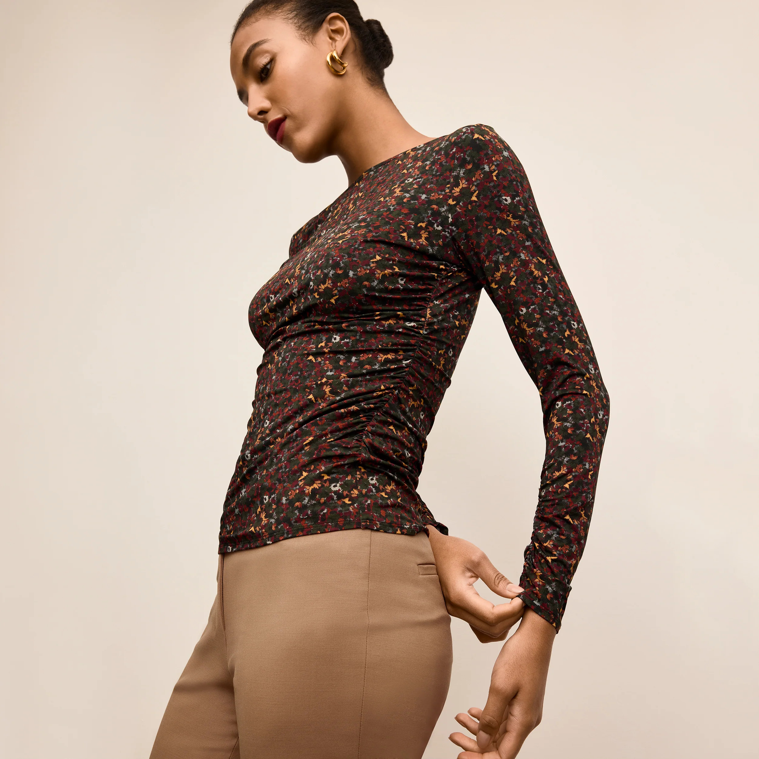 Percy Stretch Top - Printed Jersey :: Autumn Floral | MM LaFleur