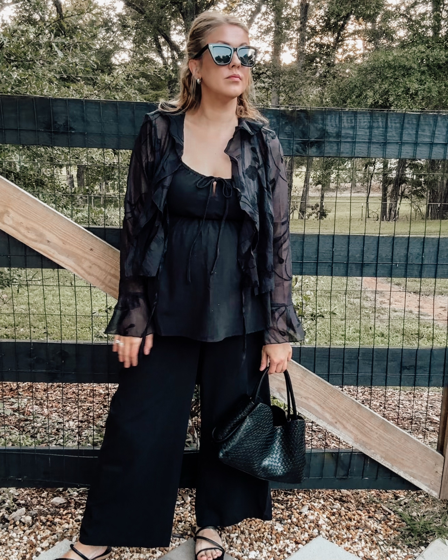 All black, continuous layers, and sheer details for the win. 🖤 Styling an effortless monochrome look that’s equal parts comfortable and elevated.

#LTKootd #LTKmomlife #LTKSeasonal
