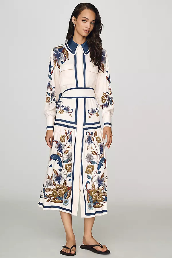 Golden Nature Belt Midi Dress | Anthropologie (US)
