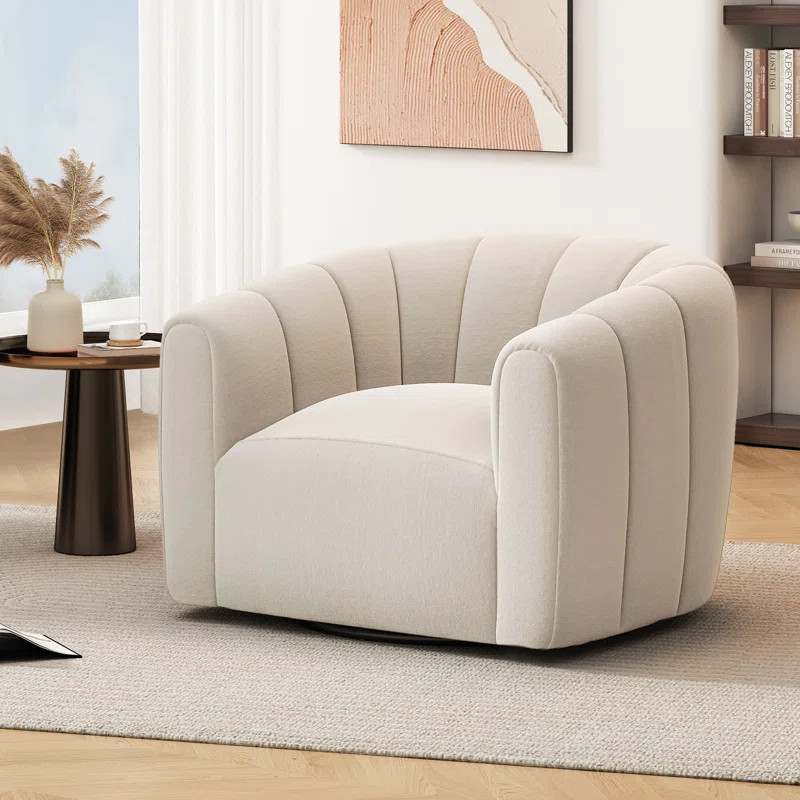 Maravilla Upholstered Swivel Barrel Chair | Wayfair North America