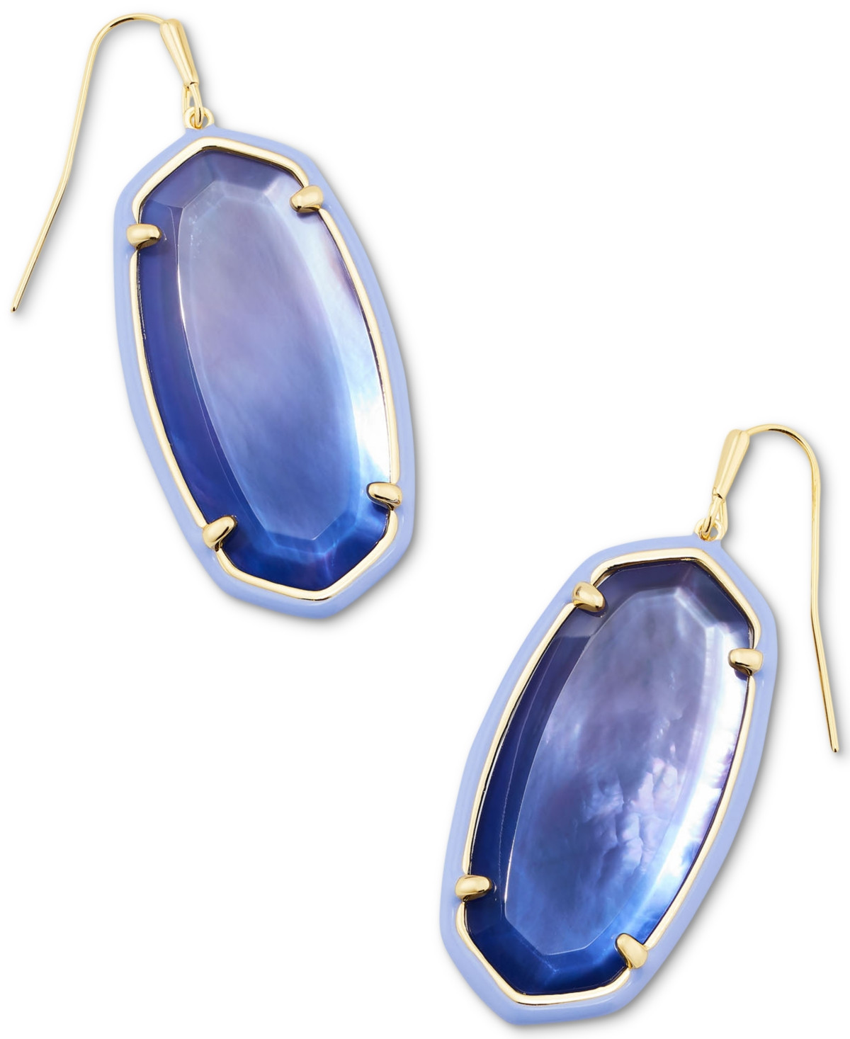 Kendra Scott 14k Gold-Plated Color-Framed Stone Drop Earrings - Dark Lavender Ombre Illusion- Gold-Tone | Macy's