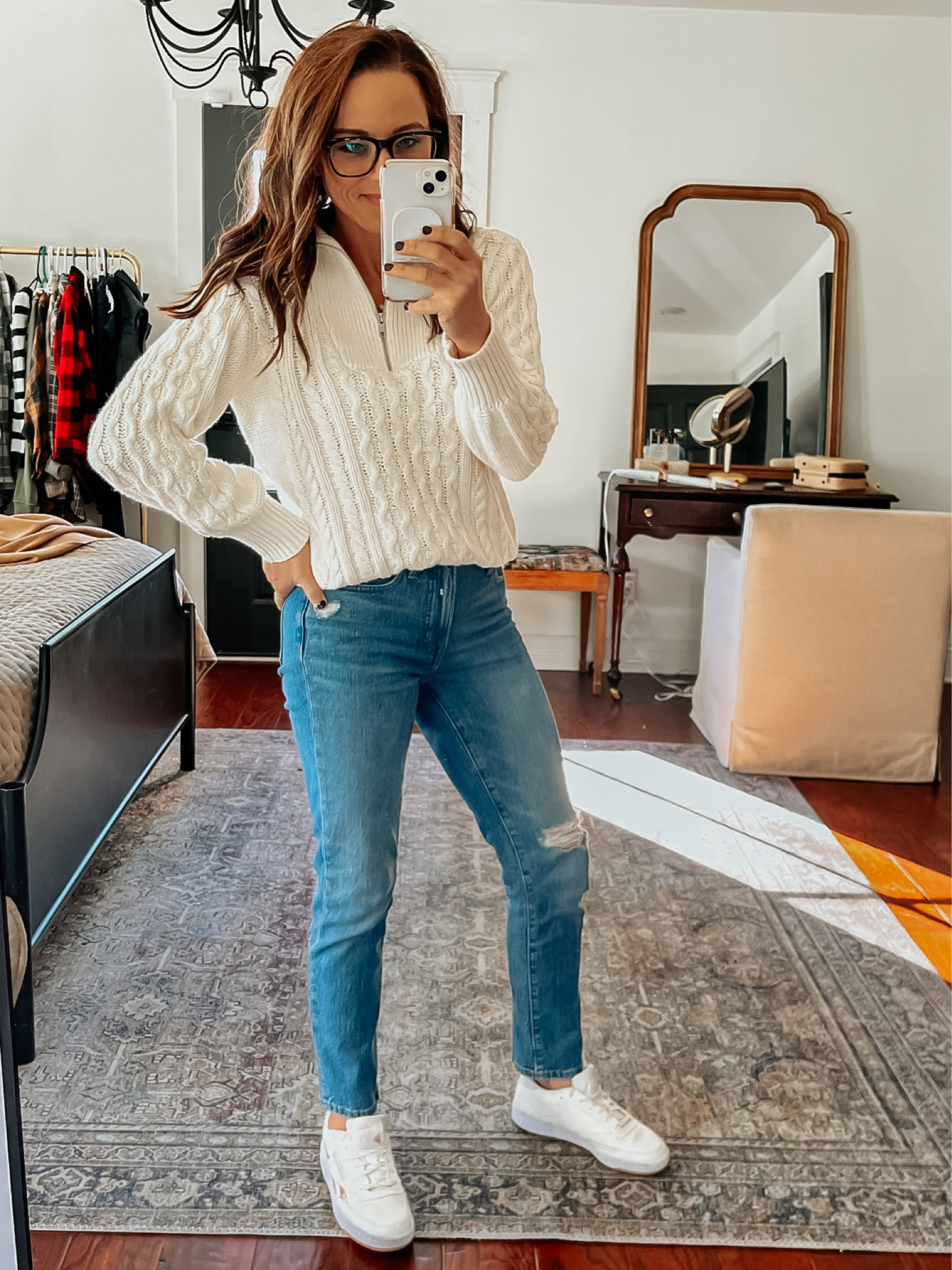 Walmart fashion! Love this quarter zip free assembly sweater! 
Jeans from Madewell 
Nike sneakers 

#LTKfit #LTKstyletip #LTKunder50