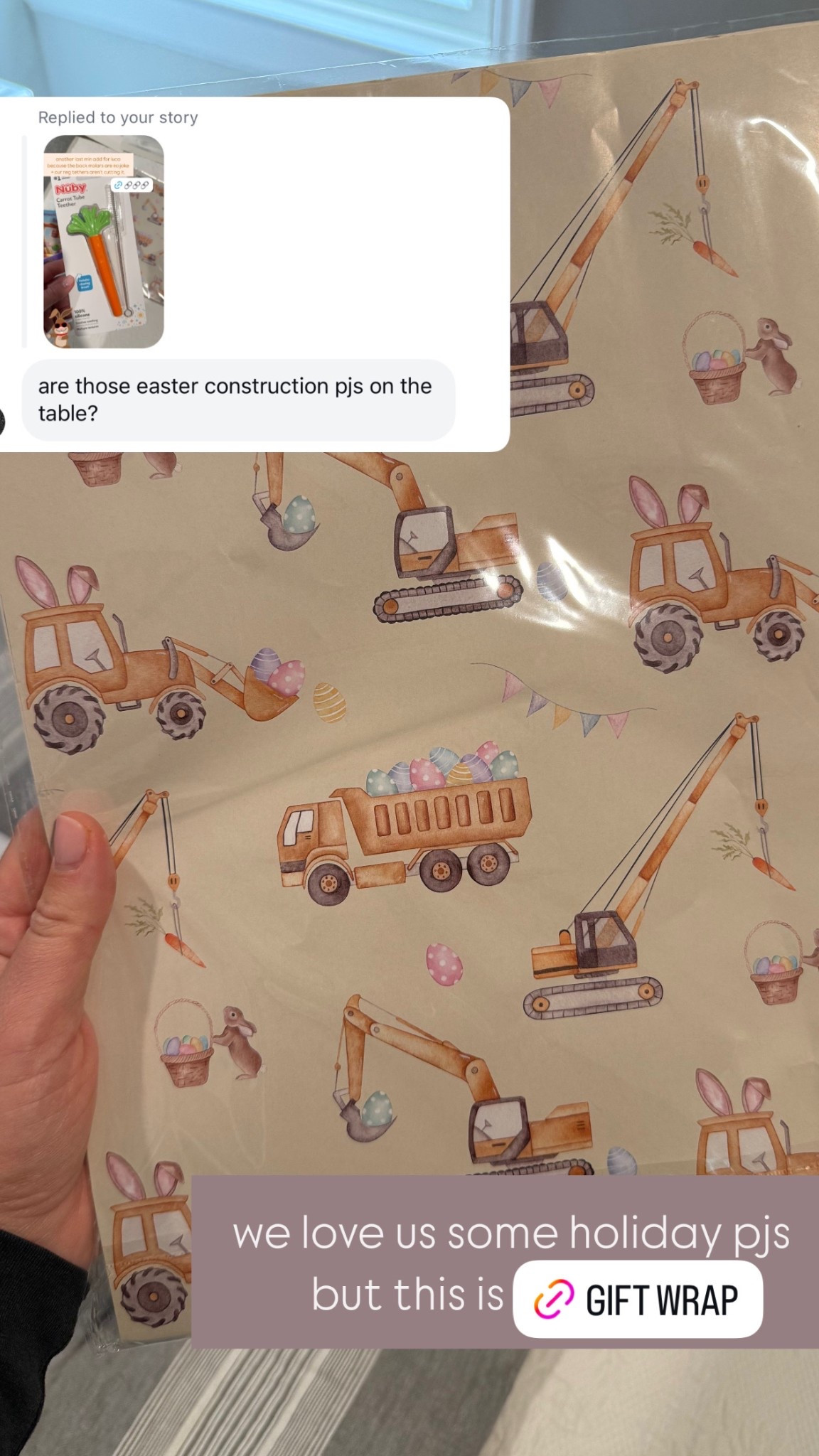 cutest easter gift wrap! we love a construction holiday collab🐰🚚🐣💜

#LTKKids #LTKGiftGuide