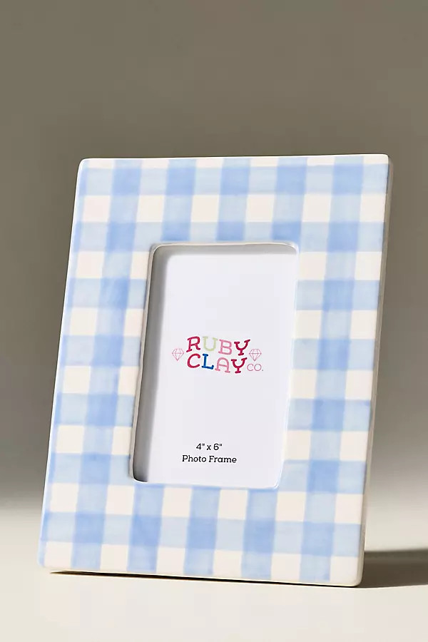 Ruby Clay Ceramic Gingham Frame | Anthropologie (US)