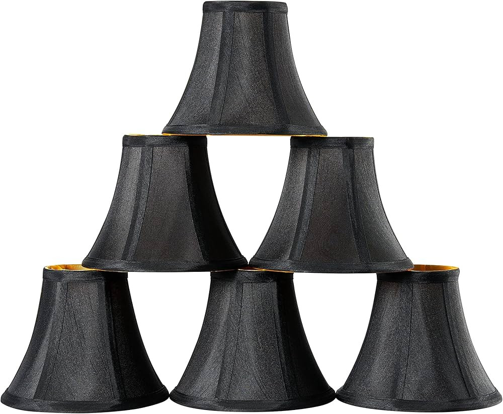 Black Small Lamp Shade Chandelier Lamp Shades Set of 6 Mini Clip On Shade for Table Lamp,Wall Sco... | Amazon (US)