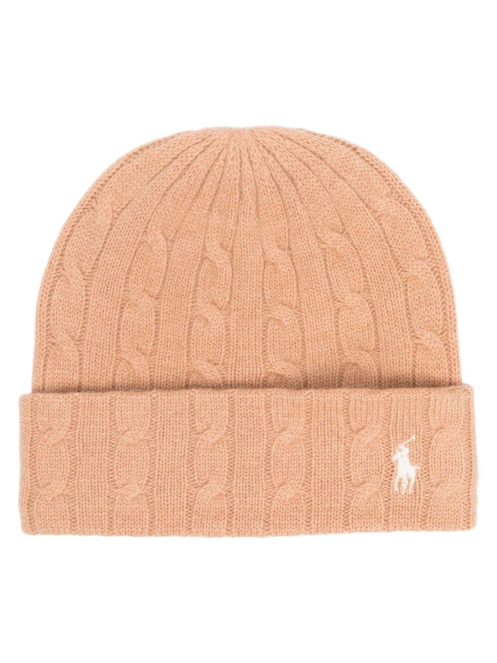 Polo Ralph Lauren Polo Pony-embroidered cable-knit beanie - Brown | Farfetch Global