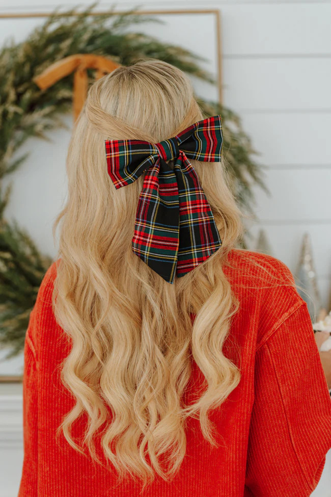 Plaid Christmas Hair Bow Macy Blackwell X Pink Lily | Pink Lily