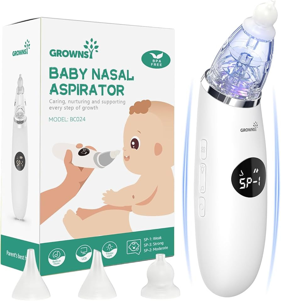 GROWNSY Nasal Aspirator for Baby | Baby Nose Sucker | Electric Nose Suction for Toddler, Ergonomi... | Amazon (US)