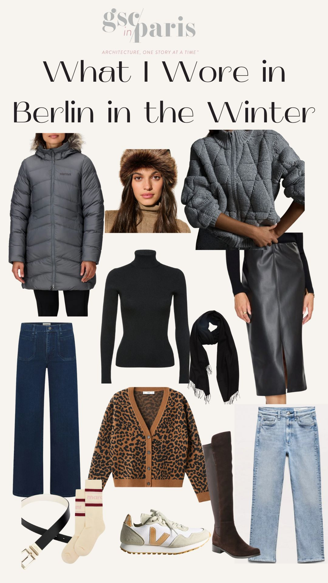 Berlin in January was SO COLD! So it was all about lots of layers, down and fur trim. I wasn't all that colorful either - black, gray and leopard.  

 #LTKSeasonal #LTKOver40 #LTKTravel