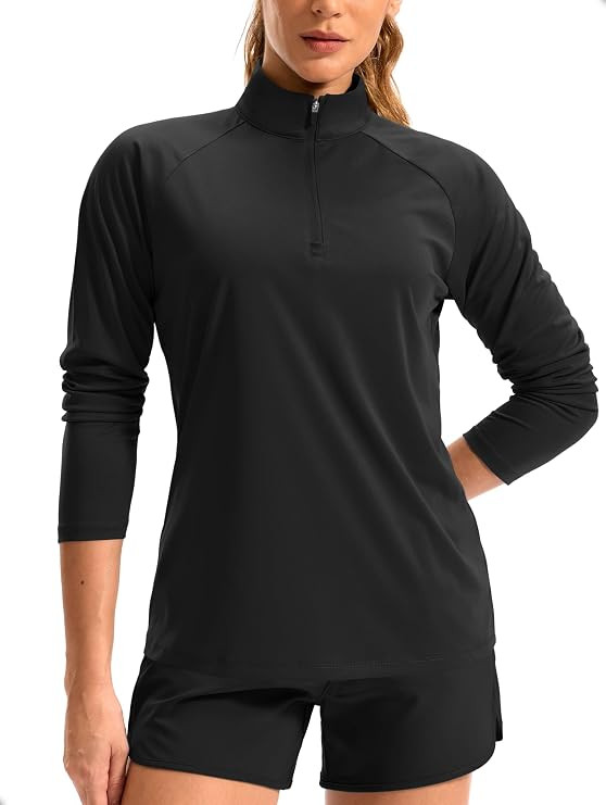 Women's Quarter Zip Pullover Long Sleeve Workout Athletic Top | Amazon (US)