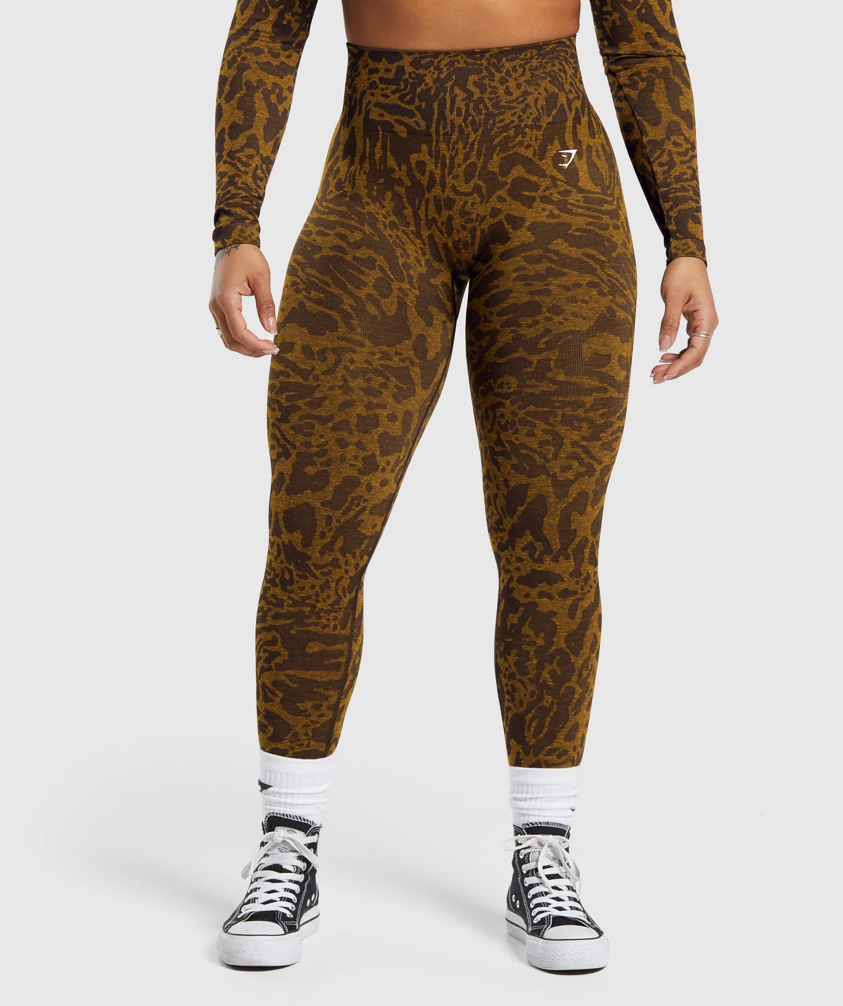 Gymshark Adapt Safari Seamless Leggings - Archive Brown/Burnt Yellow | Gymshark US