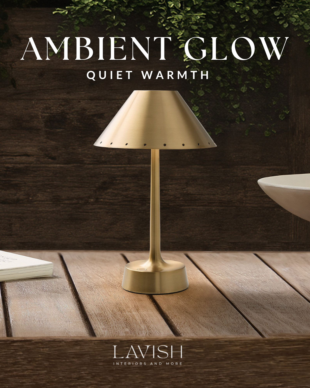AMBIENT GLOW — Quiet Warmth
Lighting is the most underrated design tool in your home. This cordless brass lamp moves from room to room — dining table, nightstand, outdoor entertaining. Warm light changes everything. Shop my ambient lighting edit linked above. ✨ 

 

#LTKHome #LTKSeasonal #LTKOver40