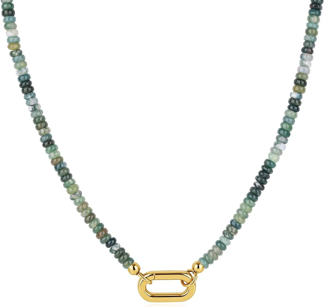 SAMYA Small Beaded Necklace for Women, Charm Necklace | Amazon (US)