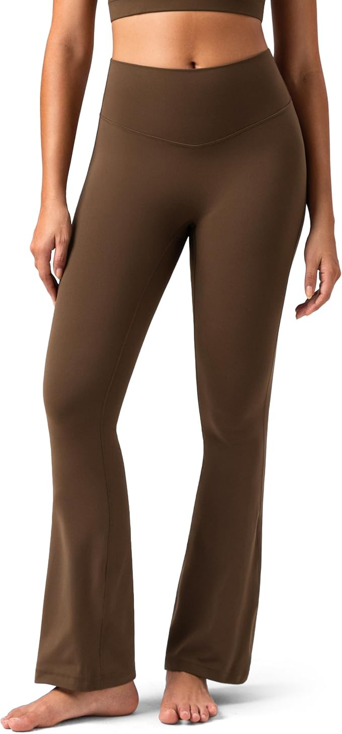 Colorfulkoala No Front Seam Flare Leggings Dreamlux High-Waisted Workout Yoga Pants for Women 27.... | Amazon (US)