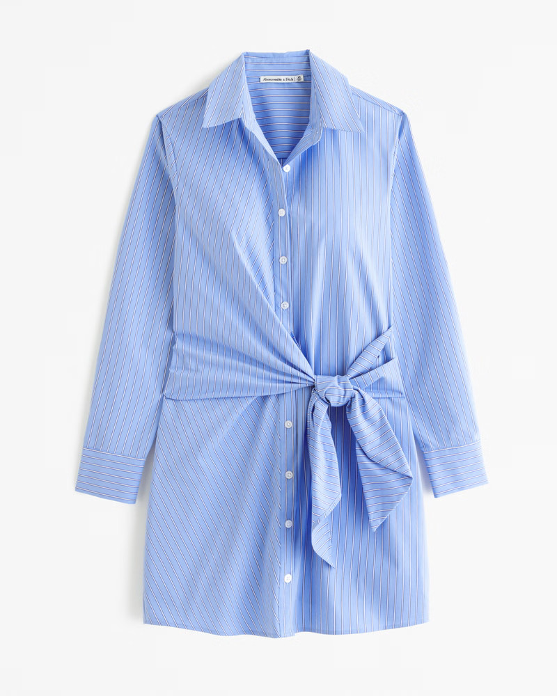 Long-Sleeve Wrap Shirt Dress | Abercrombie & Fitch (US)