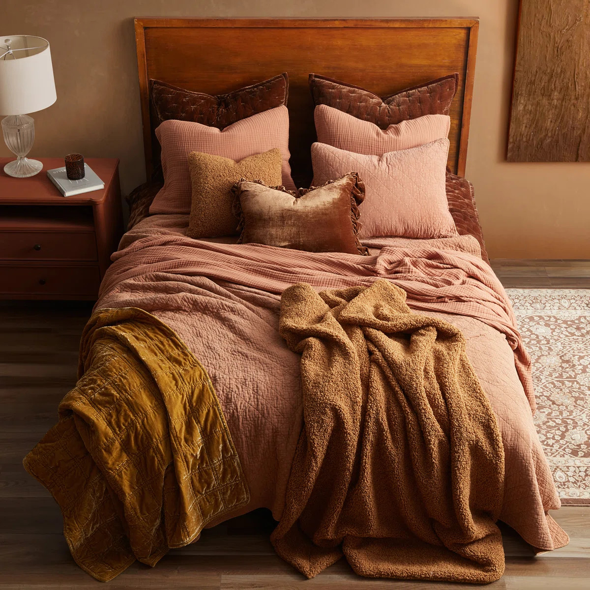 Stella Solid Faux Silk Velvet Ruffled Romantic Western 16x21 inch Oblong Pillow | Wayfair North America