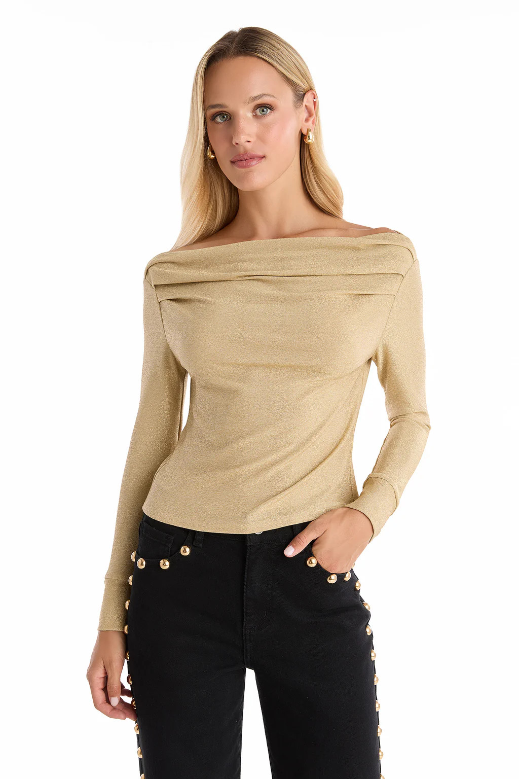 Victoria Shimmer Top - Gold | The Noli Shop