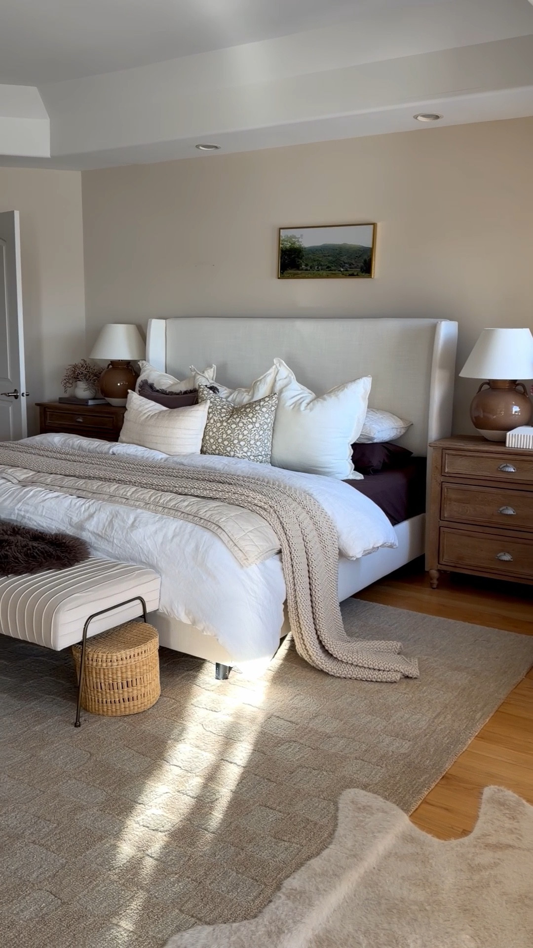 Neutral, earthy bedroom views! 

#bedroom #bedding #bed #rug #neutralrug #nightstand #homedecor #homerefresh 

#LTKHome #LTKSeasonal #LTKSaleAlert