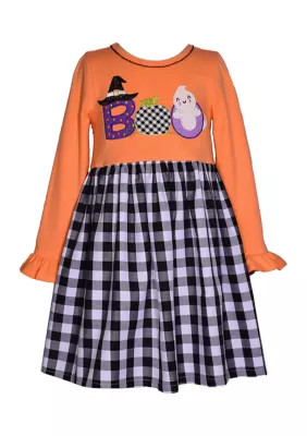 Bonnie Jean Girls 7-16 Boo Halloween AppliquÃ© Dress, Orange, 8 | Belk