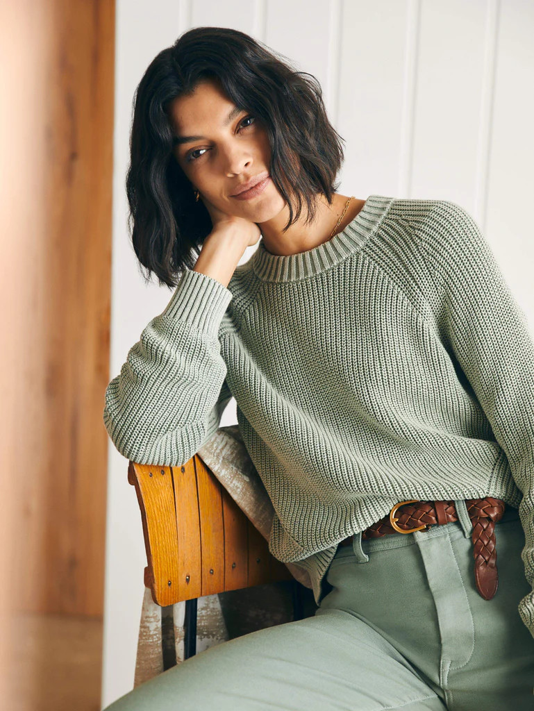 Sunwashed Fisherman Crew Sweater | Faherty