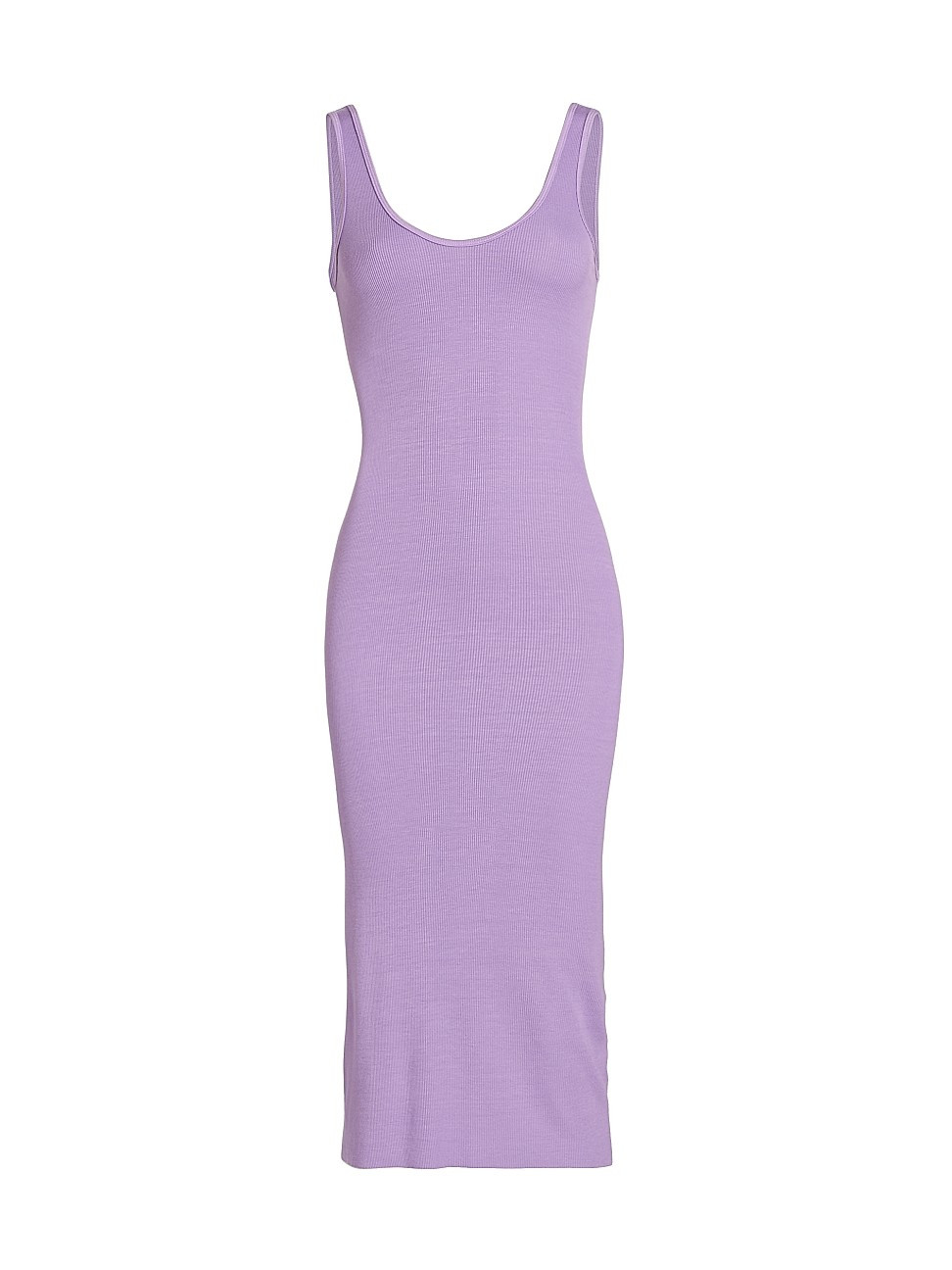 Women's Stretch Rib-Knit Midi Tank Dress - Dark Lavender - Size Small | Saks Fifth Avenue