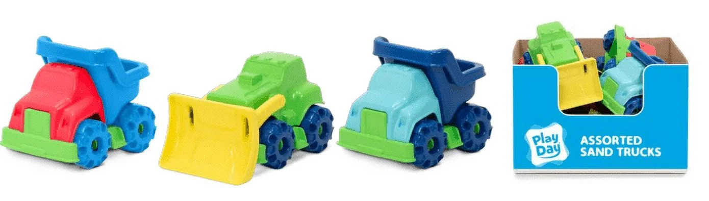 Play Day Durable Kids Assorted Sand Trucks, Plastic Multicolor | Walmart (US)