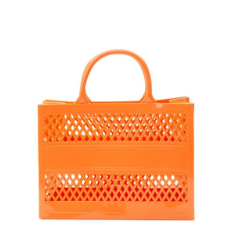 No Boundaries Women's Jelly Tote Handbag Orange | Walmart (US)