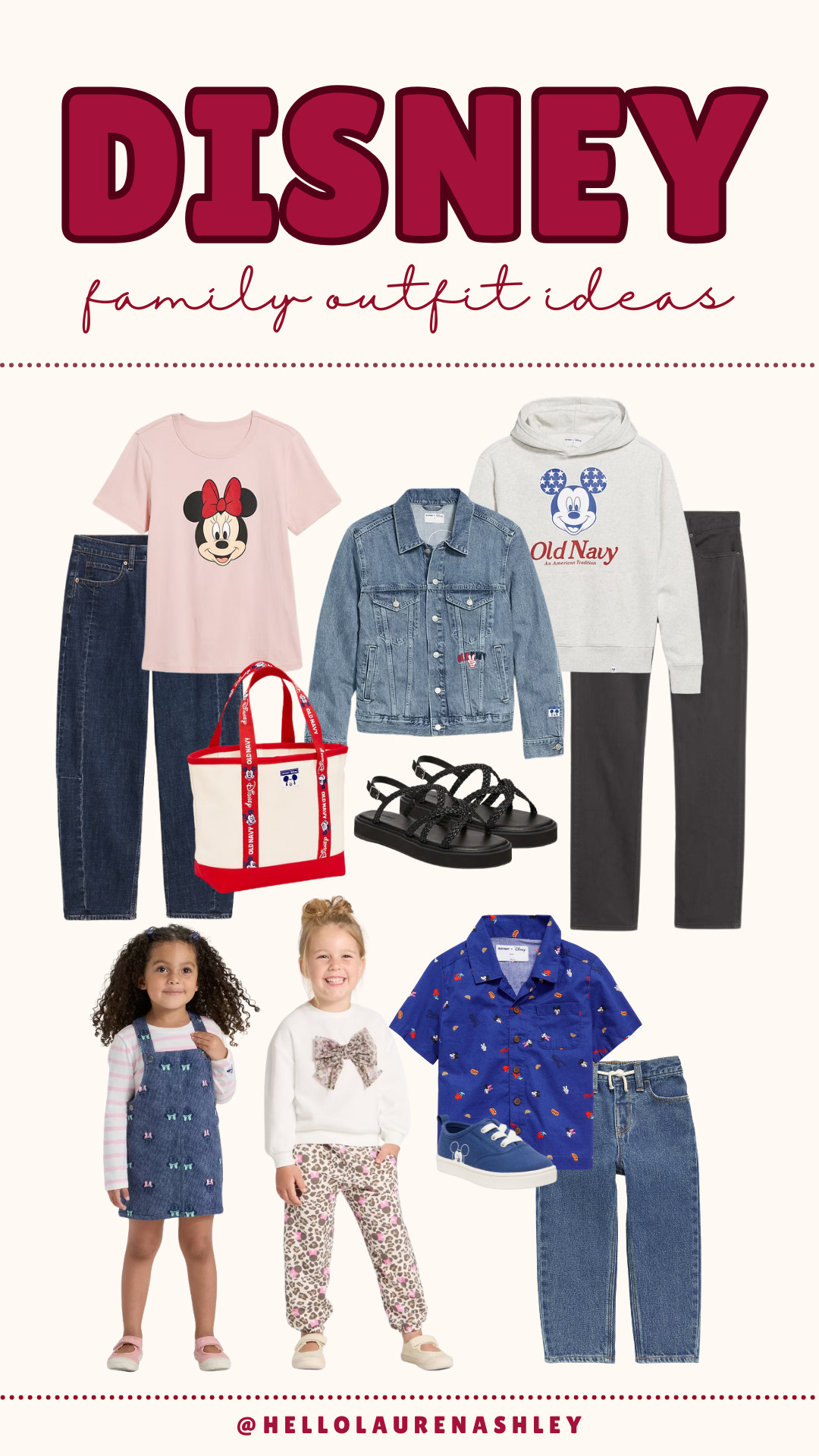 Planning Disney fits for the whole fam! These cute pieces mix comfort with character style. The denim overall dress covered in Minnie bows is perfect for park days!

Disney outfits, family Disney clothes, Mickey Mouse hoodie, Minnie shirt, Disney style, park ready outfits, Disney tote bag, Disney family fashion 

 #LTKTravel #LTKKids #LTKFamily