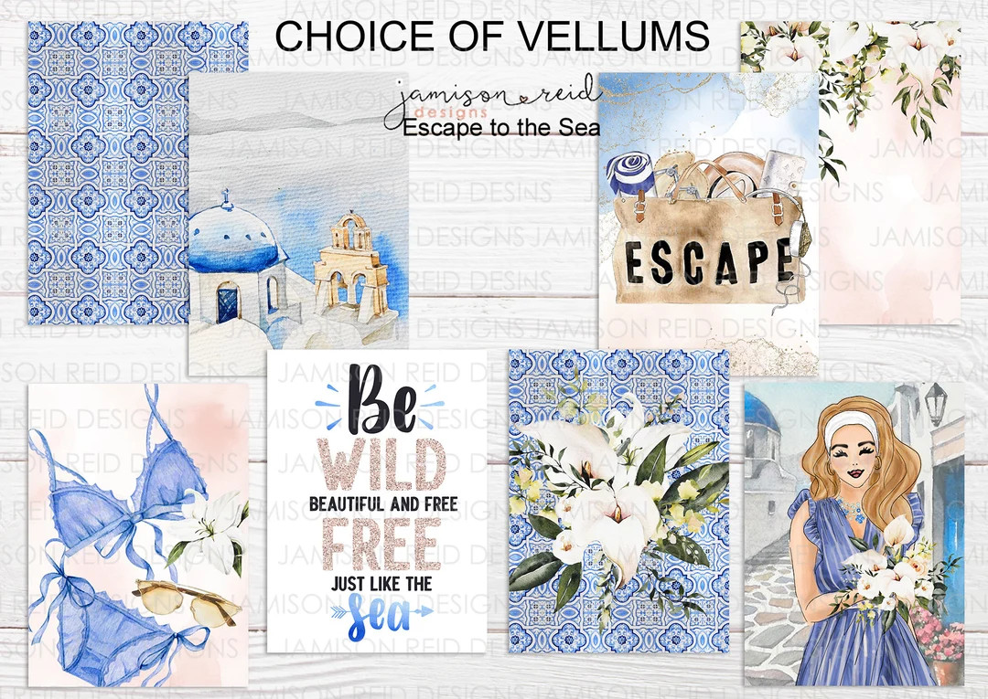 ESCAPE to the SEA Planner Vellum / Fashion Girl Vellum / Hobo / HP / Leopard / Traveler's Noteboo... | Etsy (US)