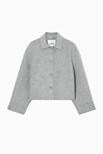 BOXY DOUBLE-FACED WOOL JACKET - Light grey - COS | COS UK