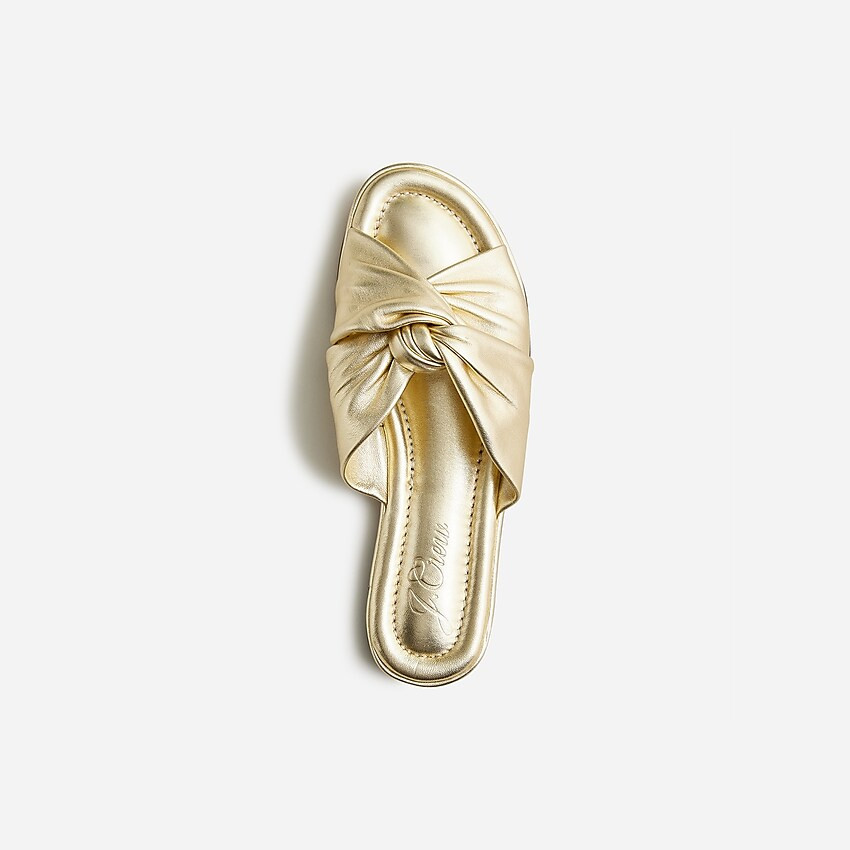 Menorca padded twist-knot sandals in metallic leather | J. Crew US